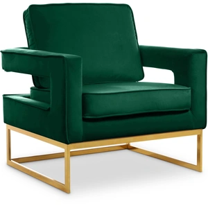 Meridian Furniture Noah Velvet Accent Chair with Gold Stainless Steel Base