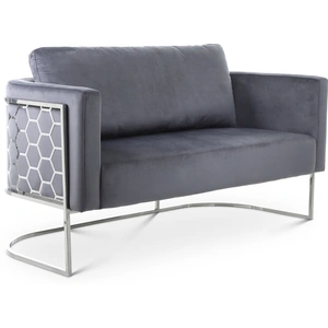 Meridian Furniture Casa Velvet Loveseat w/Iron Metal Base