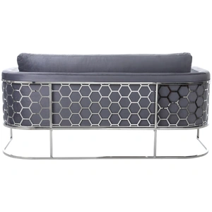 Meridian Furniture Casa Velvet Sofa with Silver Base in Grey