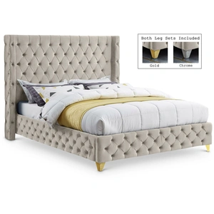 Meridian Furniture Savan Velvet Bed