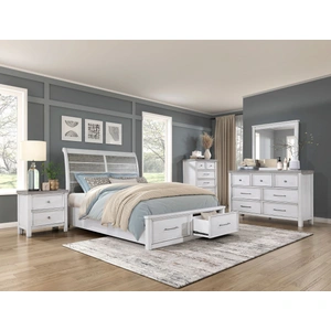 Homelegance Ambrose Wood/Wood Veneer 2-Drawer Night Stand, Antique White/Antique Gray