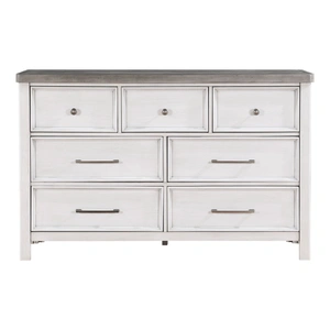 Homelegance Ambrose Wood/Wood Veneer 7-Drawer Dresser, Antique White/Antique Gray