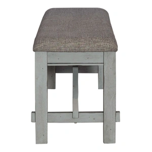 Liberty Furniture Newport Fabric/Wood Polyester Dining Bench, Smokey Gray & Carbon Gray