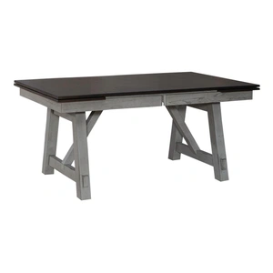 Liberty Furniture Newport Rectangular Wood Extendable Trestle Table, Smokey Gray & Carbon Gray