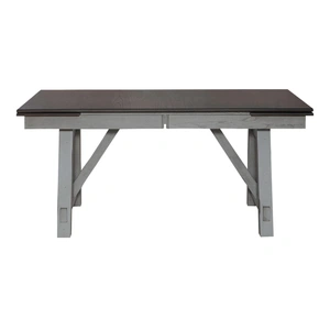 Liberty Furniture Newport Rectangular Wood Extendable Trestle Table, Smokey Gray & Carbon Gray