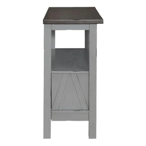 Liberty Furniture Newport Wood Server w/Wine Storage & 2 Doors, Smokey Gray & Carbon Gray