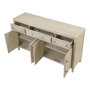 Homelegance Genoa Wood Server with 4 Doors & 3 Drawers, Light Oak