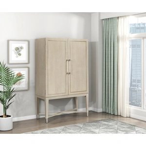 Homelegance Genoa Wood Bar Cabinet with 2 Doors, Light Oak