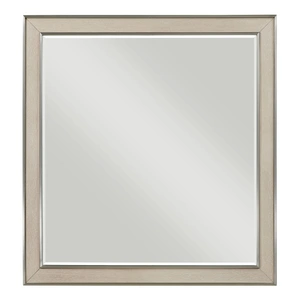 Homelegance Genoa Square Wood Mirror, Light Oak