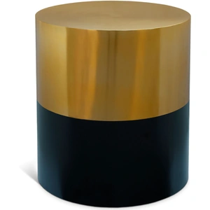 Meridian Furniture Sun 20-inch Round Metal End Table, Gold/Black