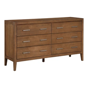 Homelegance Evans Wood 6-Drawer Double Dresser, Light Brown
