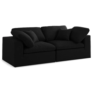 Meridian Furniture Serene 80-inch Linen Fabric Deluxe Comfort Modular Sofa