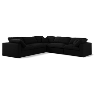 Meridian Furniture Serene 118-inch 5-Piece Linen Fabric Deluxe Comfort Modular Sectional
