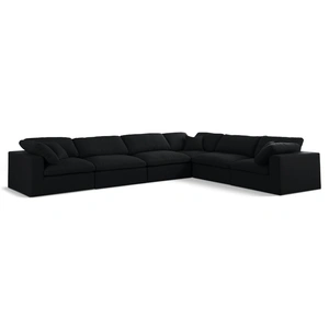 Meridian Furniture Serene 158-inch 6-Piece Linen Fabric Deluxe Comfort Modular Corner Sectional