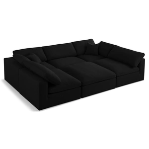 Meridian Furniture Serene 119-inch 6-Piece Linen Fabric Deluxe Comfort Modular Sectional