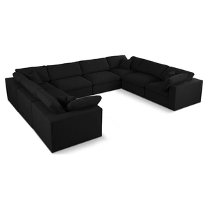 Meridian Furniture Serene 158-inch 8-Piece Linen Fabric Deluxe Comfort Modular Sectional