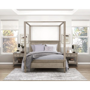 Homelegance Marceline Wood Canopy Platform Bedroom Set, Gray Oak