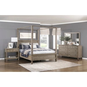 Homelegance Marceline Wood Canopy Platform Bedroom Set, Gray Oak