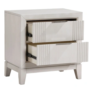 Homelegance Florence Wood 2-Drawer Night Stand, Ivory