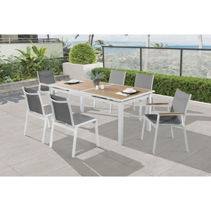 Meridian Furniture Nizuc Outdoor Patio Dining Chair, Grey/Brown (Set of 2)