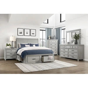 Homelegance Willowbrook Rectangular Wood Mirror, Light Gray