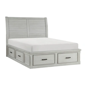 Homelegance Willowbrook Wood Storage Platform Bed, Light Gray