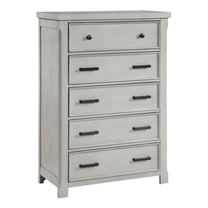 Homelegance Willowbrook Wood 5-Drawer Chest, Light Gray