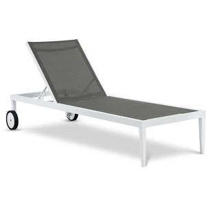 Meridian Furniture Nizuc Outdoor Patio Adjustable Sun Chaise Lounge Chair with Aluminum Frame