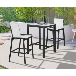 Meridian Furniture Nizuc 27.5-inch Outdoor Patio Square Aluminum Bar Table