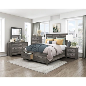 Homelegance Lenior Melamine/Wood Storage Platform Bedroom Set, Gray