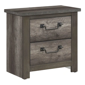 Homelegance Lenior Melamine/Wood 2-Drawer Night Stand, Gray