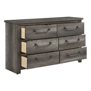 Homelegance Lenior Melamine/Wood 6-Drawer Double Dresser, Gray