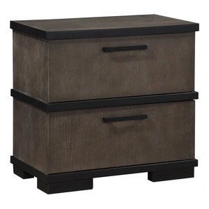 Homelegance Acworth Wood/Wood Veneer 2-Drawer Night Stand, Brownish-Gray/Black
