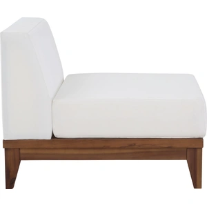 Meridian Furniture Rio Outdoor Patio Waterproof Fabric Modular Armless Chair, Off White