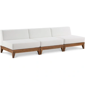 Meridian Furniture Rio 103.5-inch Outdoor Patio Waterproof Fabric Armless Modular Sofa, Off White