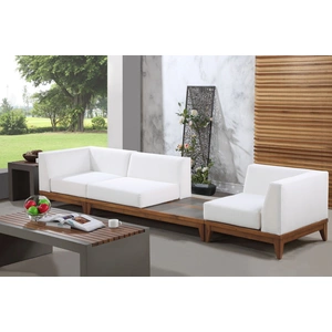 Meridian Furniture Rio 125-inch Outdoor Patio Waterproof Fabric Modular Sofa, Off White