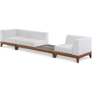 Meridian Furniture Rio 125-inch Outdoor Patio Waterproof Fabric Modular Sofa, Off White
