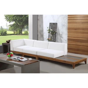 Meridian Furniture Rio 128.5-inch Outdoor Patio Waterproof Fabric Modular Sofa, Off White