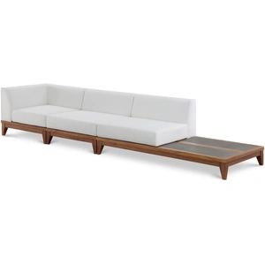 Meridian Furniture Rio 128.5-inch Outdoor Patio Waterproof Fabric Modular Sofa, Off White
