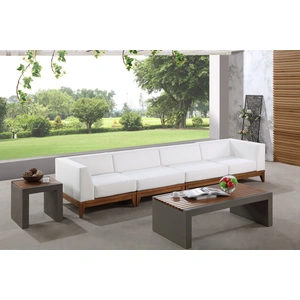 Meridian Furniture Rio 131-inch Outdoor Patio Waterproof Fabric Modular Sofa, Off White