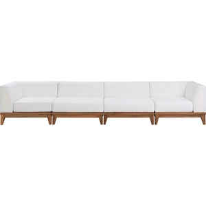 Meridian Furniture Rio 131-inch Outdoor Patio Waterproof Fabric Modular Sofa, Off White