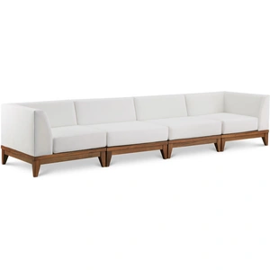 Meridian Furniture Rio 131-inch Outdoor Patio Waterproof Fabric Modular Sofa, Off White