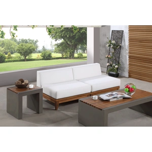 Meridian Furniture Rio 69-inch Outdoor Patio Waterproof Fabric Armless Modular Sofa, Off White