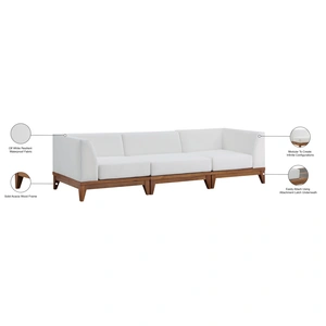 Meridian Furniture Rio 96.5-inch Outdoor Patio Waterproof Fabric Modular Sofa, Off White
