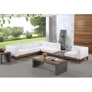 Meridian Furniture Rio 125-inch 5-Piece Outdoor Patio Waterproof Fabric Modular Sectional, Off White