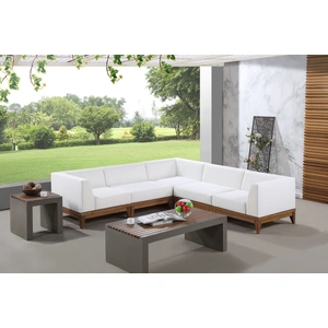 Meridian Furniture Rio 96.5-inch 5-Piece Outdoor Patio Waterproof Fabric Modular Sectional, Off White