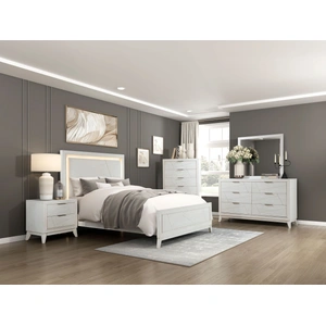 Homelegance Asteria Square Wood Mirror, Antique White