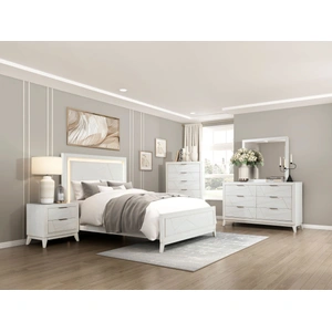 Homelegance Asteria Square Wood Mirror, Antique White