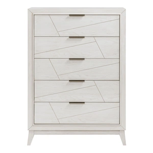 Homelegance Asteria Wood 5-Drawer Chest, Antique White