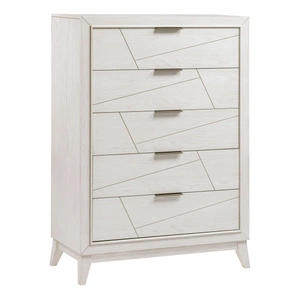 Homelegance Asteria Wood 5-Drawer Chest, Antique White